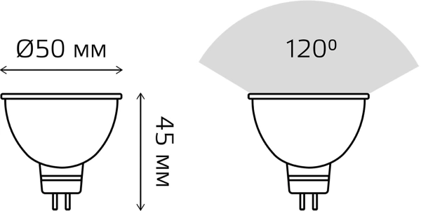 Лампа светодиодная Gauss 101505307 7Вт цок.:GU5.3 рефлек. 220B св.свеч.бел.хол. MR16 (упак.:10шт)