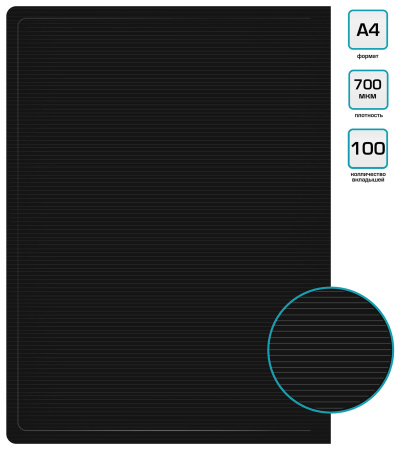 Папка с 100 прозр.вклад. Бюрократ DeLuxe DLVBOX100BLCK A4 пластик 0.7мм черный в коробе