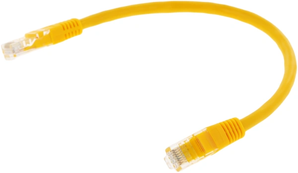 Патч-корд PP6U-0.25M/Y 10000G UTP 4 пары cat6 CCA molded 0.25м желтый RJ-45 (m)-RJ-45 (m)