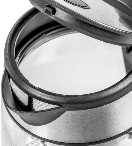 Чайник электрический Galaxy Line GL 0558 1.7л. 2200Вт нержавеющая сталь/черный корпус: стекло/пластик (ГЛ0558Л)