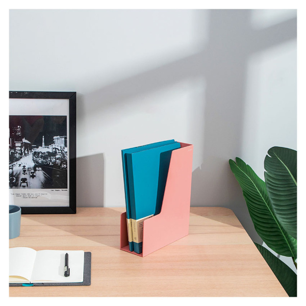 Лоток вертикальный Deli ENS022PINK Nusign для бумаг A4 розовый пластик