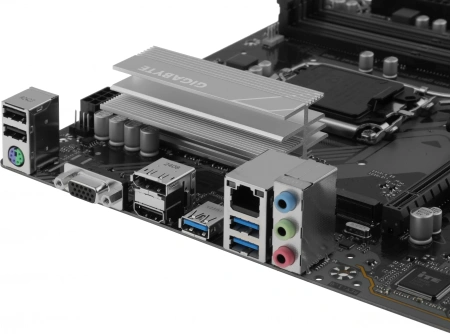 Материнская плата Gigabyte B760M D3HP DDR4 Soc-1700 Intel B760 4xDDR4 mATX AC`97 8ch(7.1) GbLAN RAID+VGA+HDMI+DP