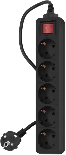 Сетевой фильтр PC Pet AP01006-1.8-B 1.8м (5 розеток) черный (пакет ПЭ)