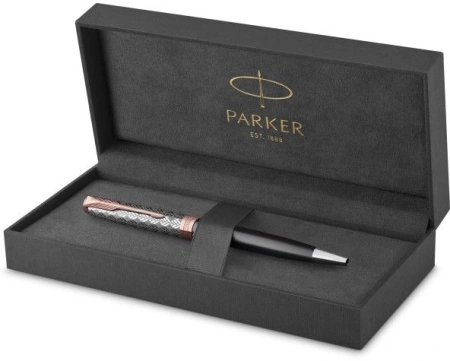 Ручка шариков. Parker Sonnet Premium K537 (CW2119791) Metal Grey PGT M черн. черн. подар.кор.