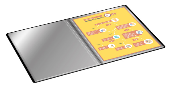 Папка с 40 прозр.вклад. Бюрократ -BPV40BLCK A4 пластик 0.65мм торц.карм с бум. встав черный