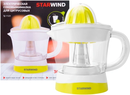 Соковыжималка цитрусовая Starwind SJ 1121 30Вт рез.сок.:700мл. желтый/прозрачный