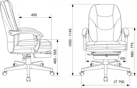 Кресло руководителя Бюрократ CH-868N-BF черный эко.кожа крестов. пластик подст.для ног