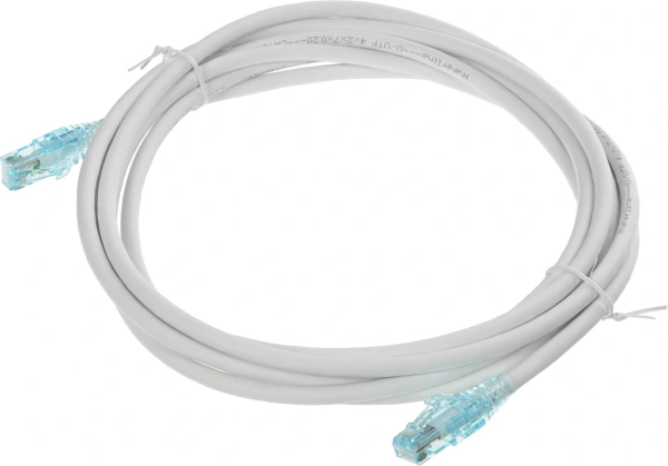 Патч-корд Hyperline PC-LPM-UTP-RJ45-RJ45-C6-3M-LSZH-WH PC-LPM-UTP-RJ45-RJ45-C6-3M UTP RJ-45 вил.-вилка RJ-45 кат.6 3м белый LSZH 24AWG