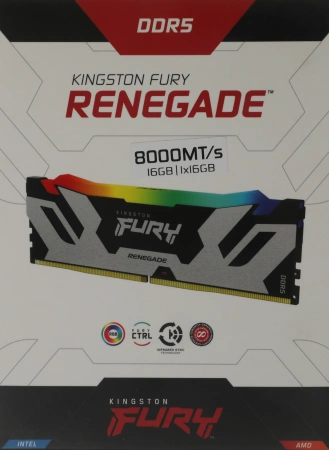 Память DDR5 16GB 8000MHz Kingston KF580C38RSA-16 Fury Renegade RGB RTL Gaming PC5-57600 CL38 DIMM 28