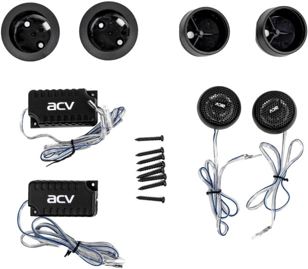 Колонки автомобильные ACV TWN-13 90Вт 91дБ 4Ом 2.8см (ком.:2кол.) твитер однополосные