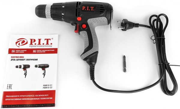 Дрель-шуруповерт P.I.T. PBM10-C1 400Вт патрон:быстрозажимной