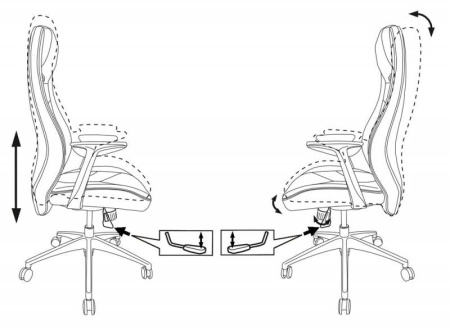 Кресло руководителя Бюрократ _Zen черный кожа крестов. алюминий
