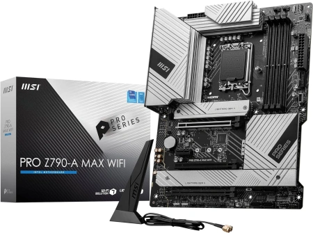 Материнская плата MSI PRO Z790-A MAX WIFI Soc-1700 Intel Z790 4xDDR5 ATX AC`97 8ch(7.1) 2.5Gg RAID+H