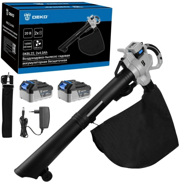 Воздуходувка-пылесос Deko DKBL22 20Вт пит.:от аккум. желтый/черный