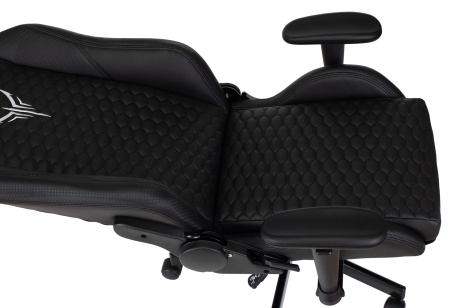 Кресло игровое Knight Neon черный соты эко.кожа с подголов. крестов. металл