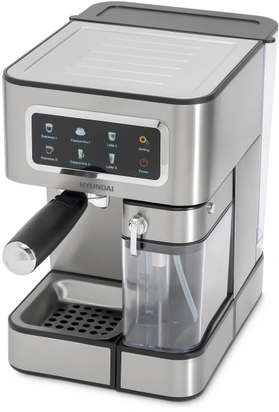 Кофеварка рожковая Hyundai HEM-5307 1350Вт серебристый/черный