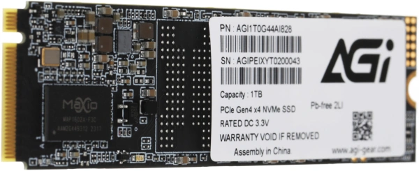 Накопитель SSD AGi PCIe 4.0 x4 1TB AGI1T0G44AI828 AI828 M.2 2280