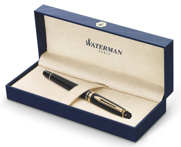 Ручка перьев. Waterman Expert 3 (CWS0951640) Black Laque GT F сталь подар.кор.
