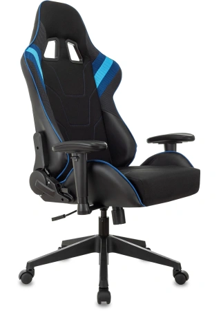 Кресло игровое Zombie VIKING 4 AERO черный/синий текстиль/эко.кожа с подголов. крестов. пластик