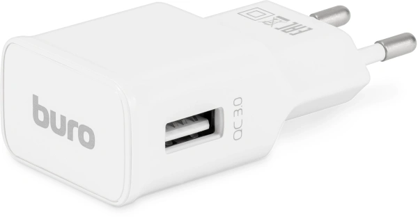 Сетевое зар./устр. Buro TJ-248W QC 3.0 15W 2.4A (QC) USB-A универсальное белый (TJ-248W)