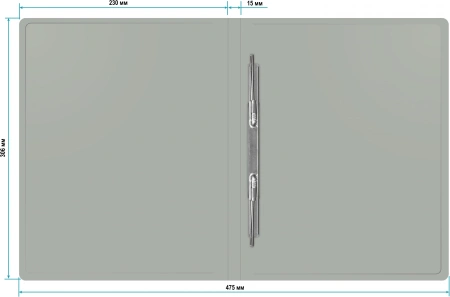 Папка метал.пруж.скоросш. Buro -ECB04PGREY A4 пластик 0.5мм серый