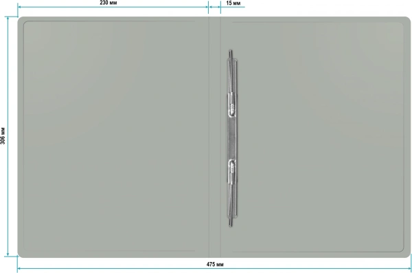 Папка метал.пруж.скоросш. Buro -ECB04PGREY A4 пластик 0.5мм серый