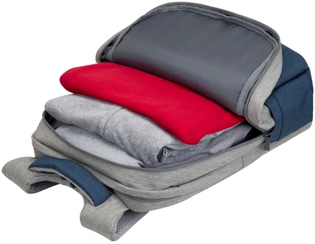 Рюкзак для ноутбука 17.3" Riva 7567 серый/темно-синий полиэстер