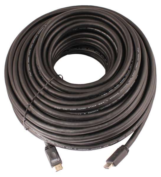 Кабель аудио-видео LAZSO WH-111 HDMI (m)/HDMI (m) 35м. позолоч.конт. черный (WH-111(35M))