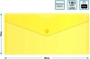 Конверт на кнопке Бюрократ -PK805AYEL пластик 0.18мм желтый TRAVEL формат