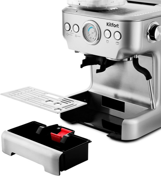 Кофеварка рожковая Kitfort КТ-755 1620Вт серебристый