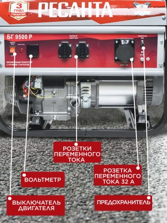 Генератор Ресанта БГ 9500 Р 7.5кВт