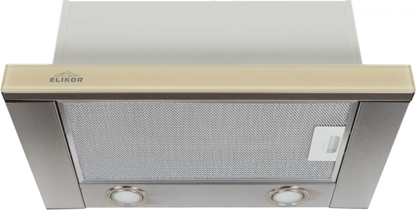 Вытяжка встраиваемая Elikor Интегра Glass 50Н-400-В2Д нержавеющая сталь/стекло бежевое управление: кнопочное (1 мотор)