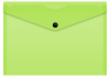 Конверт на кнопке Бюрократ Double Neon DNEPK804A5LETT A5 гориз. пластик 0.15мм салатовый