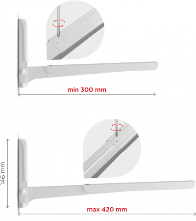 Кронштейн для СВЧ Holder MWS-2003 белый макс.40кг настенный фиксированный