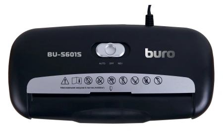 Шредер Buro Home BU-S601S (секр.Р-1) ленты 6лист. 10лтр. пл.карты