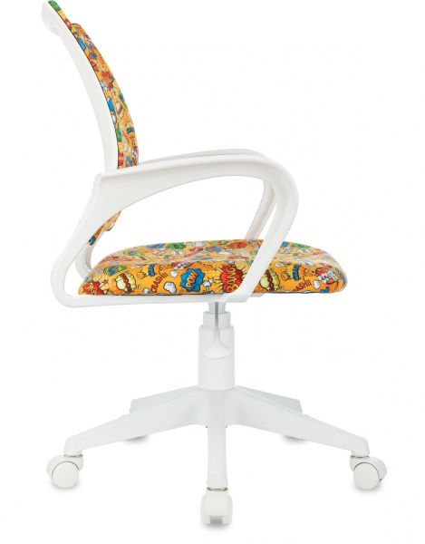 Кресло детское Бюрократ BUROKIDS 1 W оранжевый бэнг крестов. пластик пластик белый