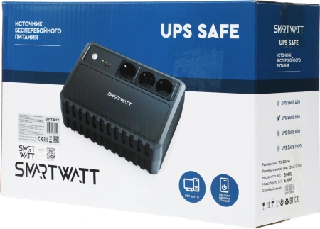 Источник бесперебойного питания Smartwatt Safe 600 360Вт 600ВА черный