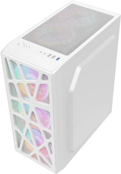 Корпус Formula Mana белый без БП ATX 4x120mm 1xUSB2.0 1xUSB3.0 1xUSB3.1 audio bott PSU