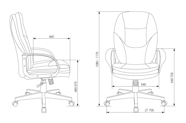Кресло руководителя Бюрократ CH-868LT черный эко.кожа крестов. пластик