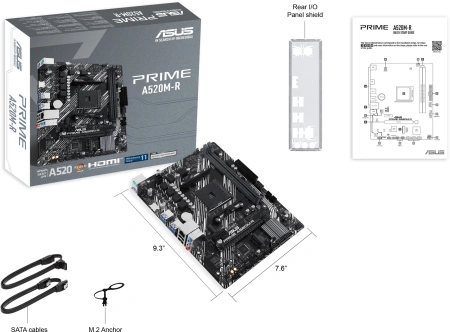 Материнская плата Asus PRIME A520M-R Soc-AM4 AMD A520 2xDDR4 mATX AC`97 8ch(7.1) GbLAN RAID+HDMI