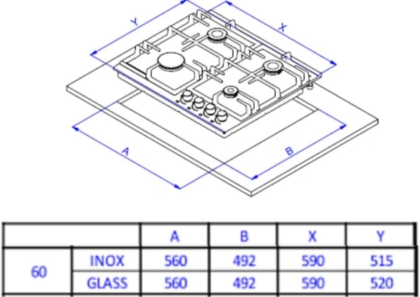 Газовая варочная поверхность Weissgauff HGG 641 BEB черный