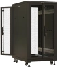 Шкаф коммутационный Hyperline (TTBR-1866-DD-RAL9004) напольный 18U 600x600мм пер.дв.перфор.2ств. зад