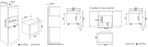 Микроволновая печь Weissgauff HMT-207 20л. 700Вт черный/нержавеющая сталь (встраиваемая)