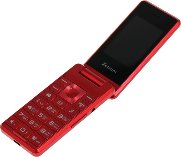 Мобильный телефон XENIUM X600 красный раскладной 2Sim 2.8" 240x320 Nucleus 0.3Mpix GSM900/1800 MP3 FM microSD max32Gb
