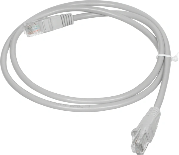 Патч-корд KingPrice KP-PC-c5e-1m-g 1Гбит/с UTP 4 пары cat.5E CCA molded 1м серый RJ-45 (m)-RJ-45 (m)