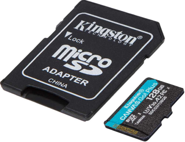 Флеш карта microSDXC 128Gb Class10 Kingston SDCG3/128GB Canvas Go! Plus + adapter