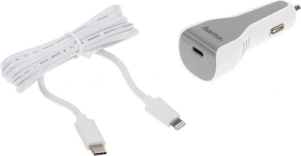Комплект зар./устр. Hama H-183317 3A (PD) USB Type-C для Apple белый (00183317)