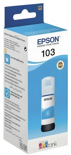 Картридж струйный Epson 103C C13T00S24A голубой (7500стр.) (65мл) для Epson L3100/3110/3150