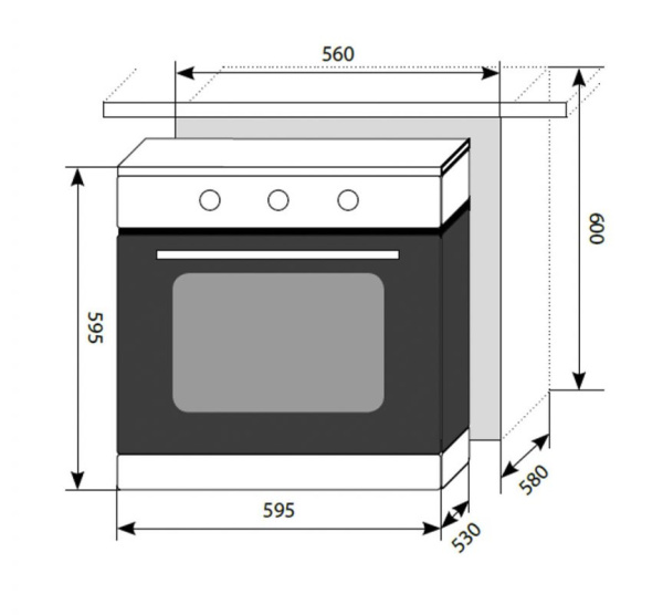 Духовой шкаф Электрический Lex EDM 070 WH стекло белое
