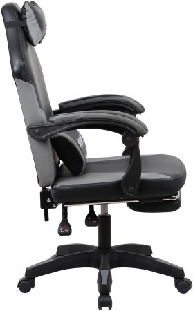 Кресло игровое Оклик Cooldown черный/серый ПВХ/полиуретан крестов. пластик подст.для ног